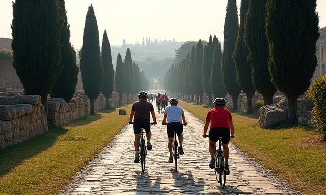 Ciclisti sull Appia Antica
